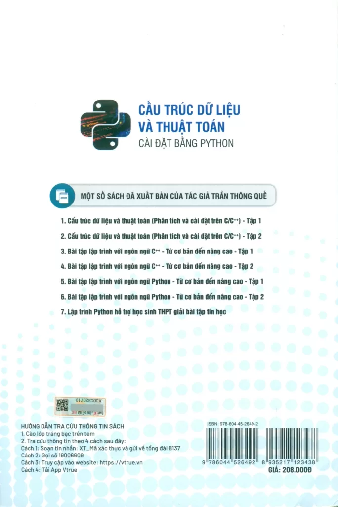 CẤU TRÚC DỮ LIỆU VÀ THUẬT TOÁN CÀI ĐẶT BẰNG PYTHON